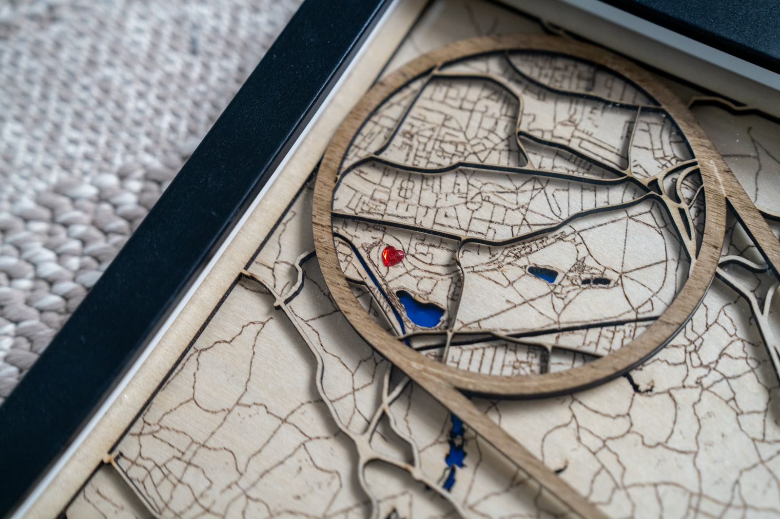 Any City Laser-cut Map Wall Art - 50cm x 40cm