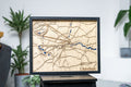 Any City Laser-cut Map Wall Art - 50cm x 40cm