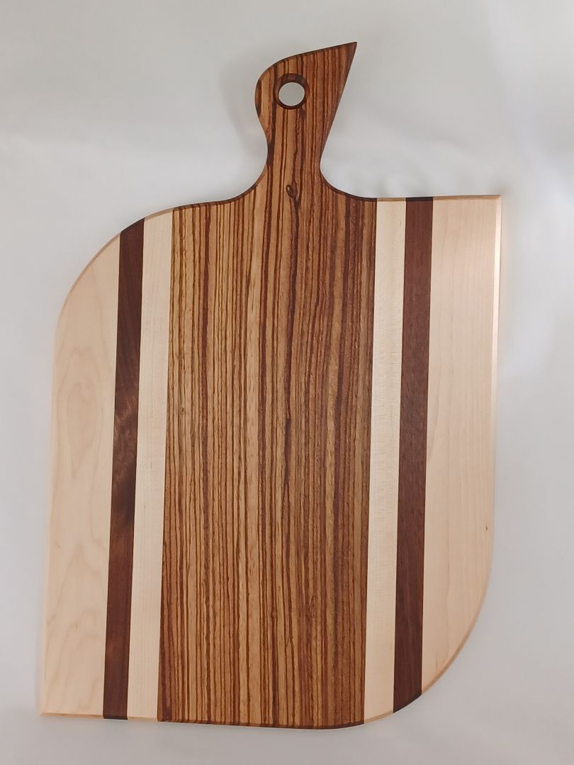 Zebrano & Maple with Walnut Charcuterie Board