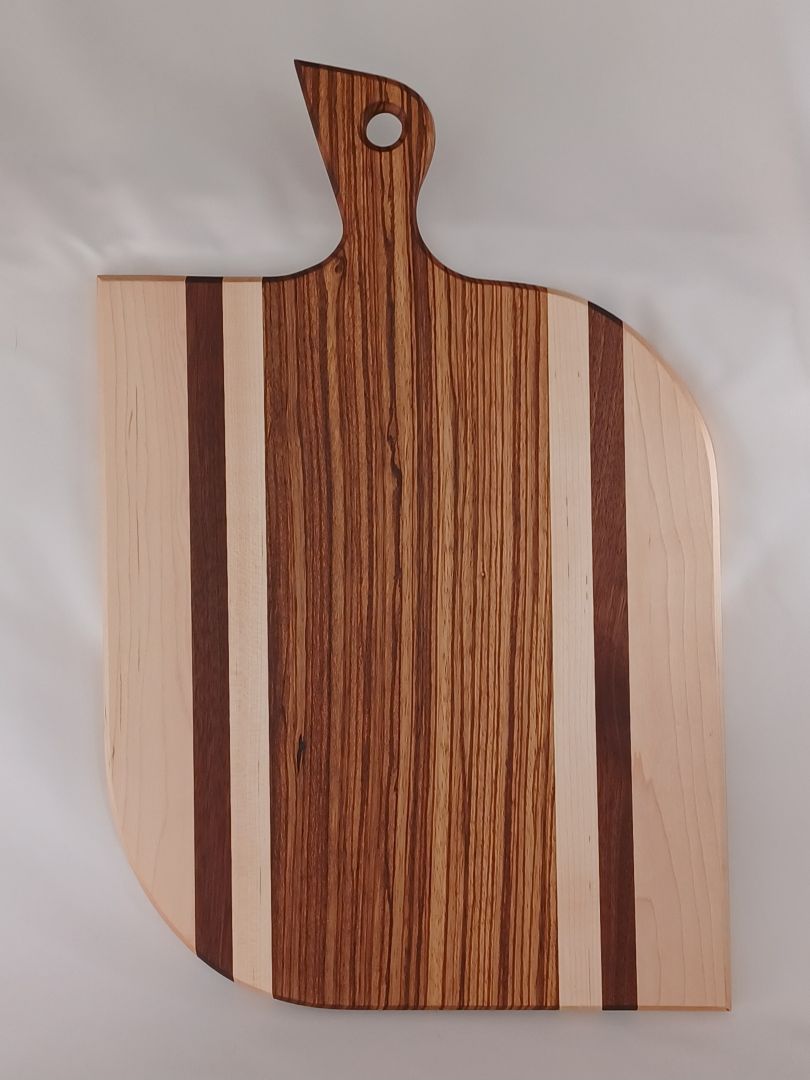 Zebrano & Maple with Walnut Charcuterie Board