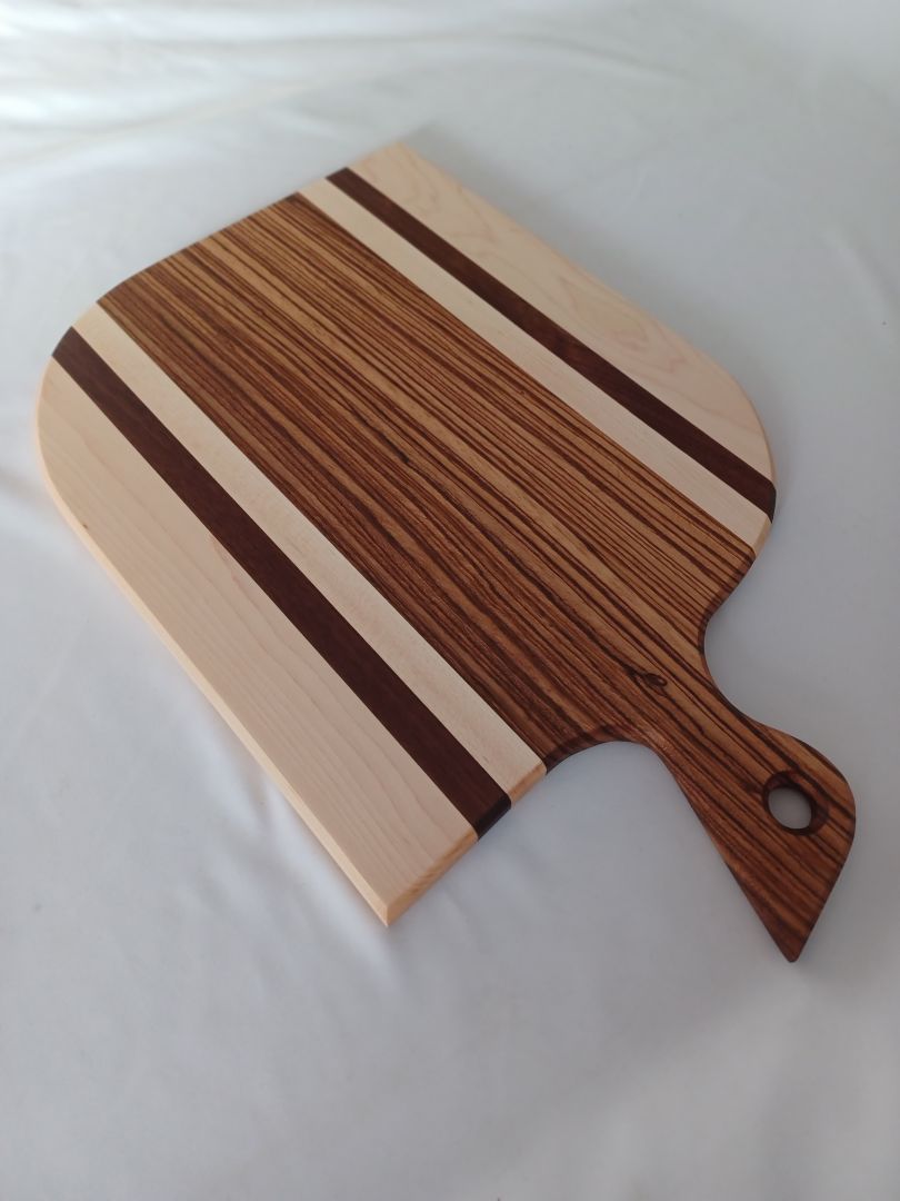 Zebrano & Maple with Walnut Charcuterie Board