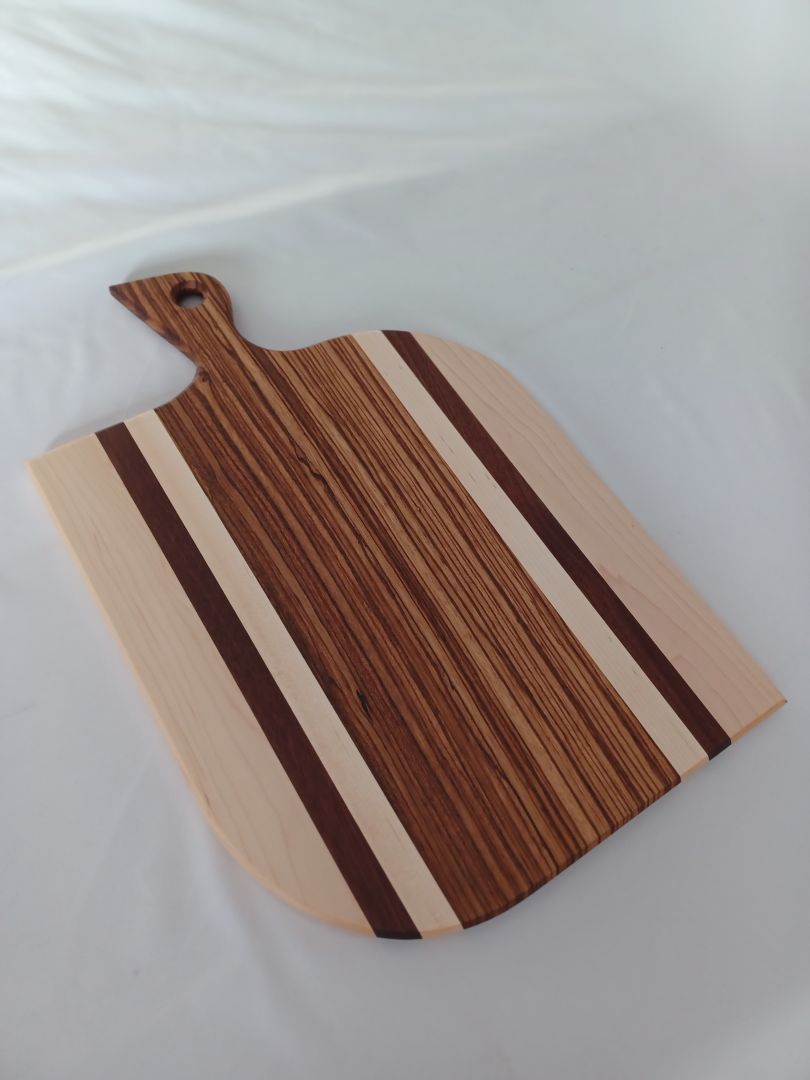 Zebrano & Maple with Walnut Charcuterie Board