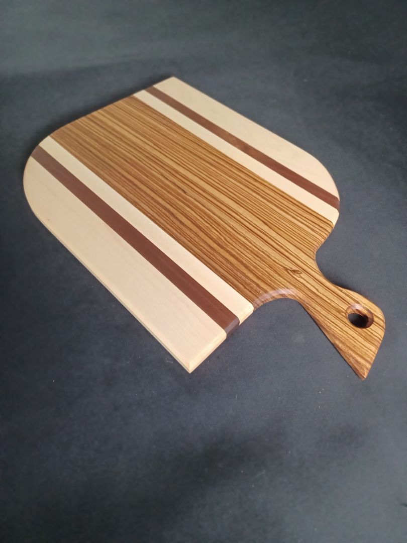 Zebrano & Maple with Walnut Charcuterie Board