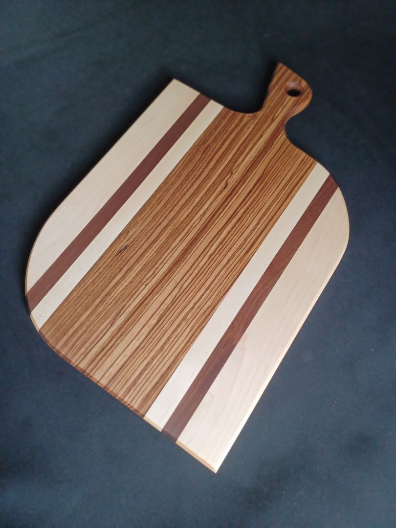 Zebrano & Maple with Walnut Charcuterie Board