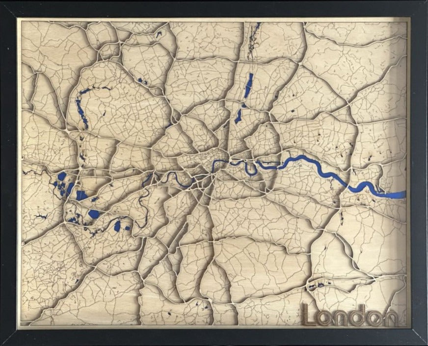 London Laser-cut Map Wall Art