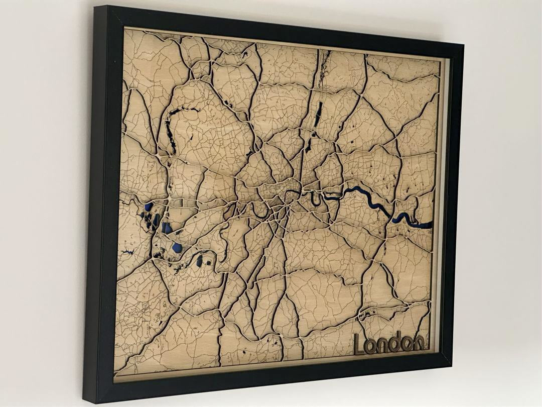 London Laser-cut Map Wall Art