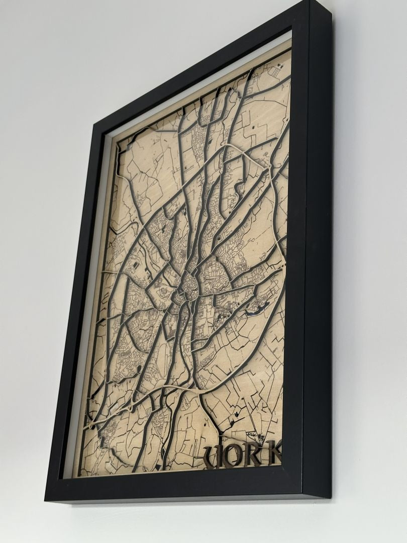 Any City Laser-cut Map Wall Art - 40cm x 30cm